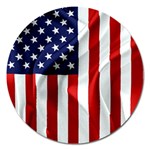 American Usa Flag Vertical Magnet 5  (Round)
