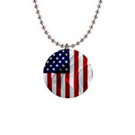 American Usa Flag Vertical Button Necklaces