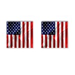 American Usa Flag Vertical Cufflinks (Square)