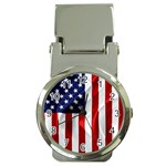 American Usa Flag Vertical Money Clip Watches