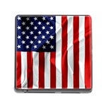 American Usa Flag Vertical Memory Card Reader (Square)