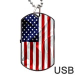 American Usa Flag Vertical Dog Tag USB Flash (One Side)
