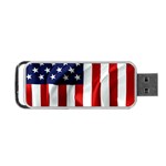 American Usa Flag Vertical Portable USB Flash (One Side)