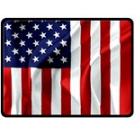 American Usa Flag Vertical Double Sided Fleece Blanket (Large) 