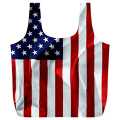 American Usa Flag Vertical Full Print Recycle Bags (l) 
