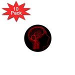 Artificial Intelligence Brain Think 1  Mini Magnet (10 pack) 