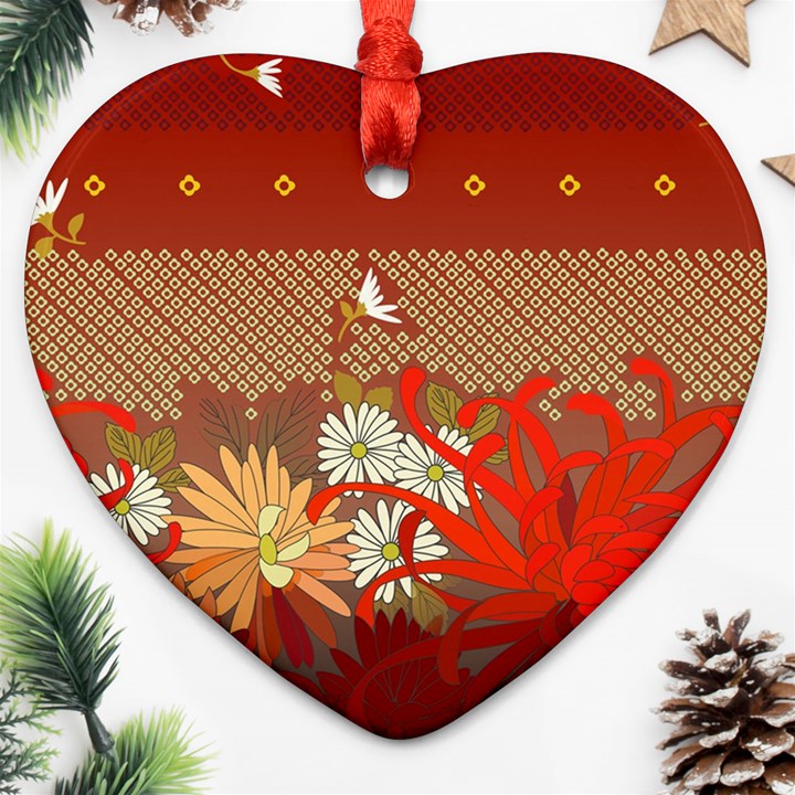 Abstract Background Flower Design Ornament (Heart)