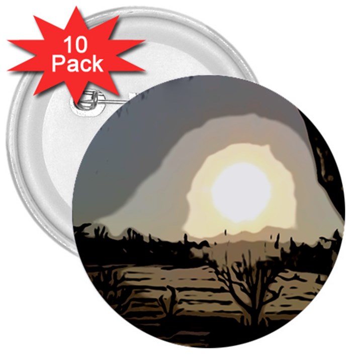 Sunrise Over The Plains 3  Buttons (10 pack) 