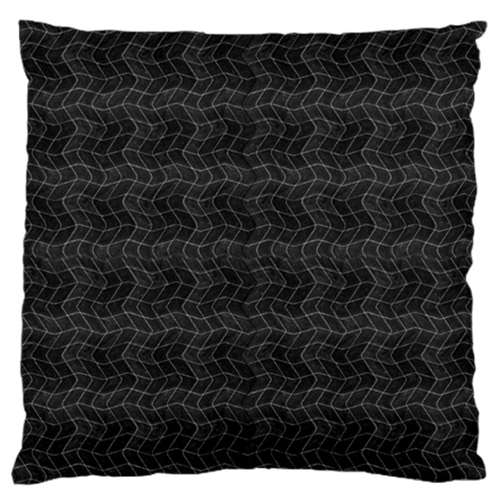 Wavy Grid Dark Pattern Large Flano Cushion Case (Two Sides)