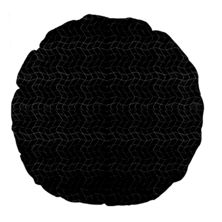 Wavy Grid Dark Pattern Large 18  Premium Flano Round Cushions