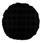 Wavy Grid Dark Pattern Large 18  Premium Flano Round Cushions Back