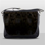 Dog Pattern Brown Messenger Bag