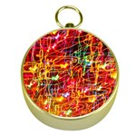 Random Colored Light Swirls Gold Compasses