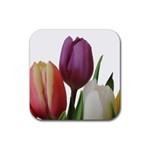 Tulips bouquet Rubber Coaster (Square) 