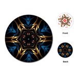 Pattern Texture Copper Teal Design Playing Cards (Round)