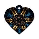Pattern Texture Copper Teal Design Dog Tag Heart (One Side)