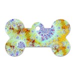 Golden Violet Sea Shells, Abstract Ocean Dog Tag Bone (Two Sides) Back