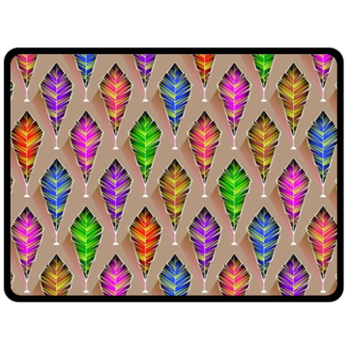 Abstract Background Colorful Leaves Fleece Blanket (Large) 