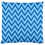 Blue Chevron Background Abstract Pattern Large Flano Cushion Case (Two Sides) Back