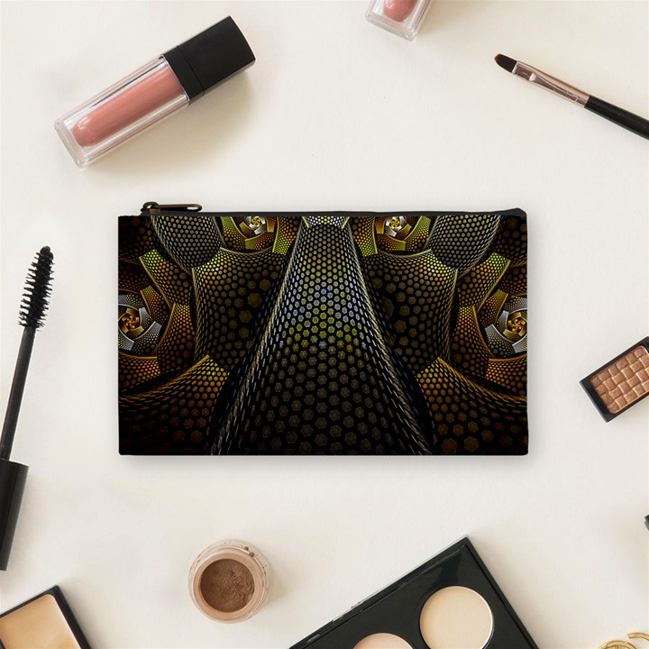 Fractal Hexagon Geometry Hexagonal Cosmetic Bag (Small)