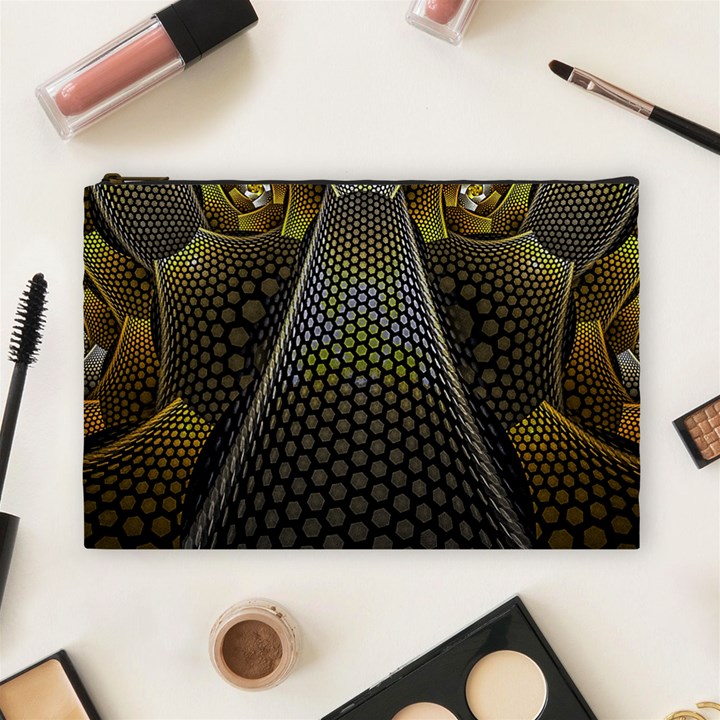 Fractal Hexagon Geometry Hexagonal Cosmetic Bag (Large)