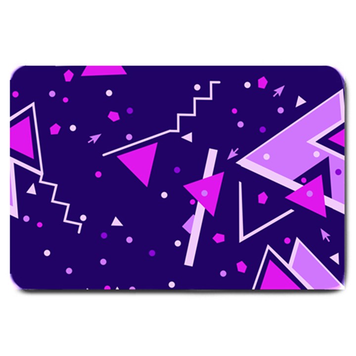Purple Blue Geometric Pattern Large Doormat 