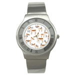 Seamless Deer Pattern Design Stainless Steel Watch