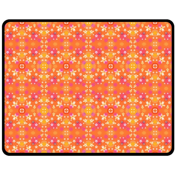 Desktop Pattern Abstract Orange Fleece Blanket (Medium) 