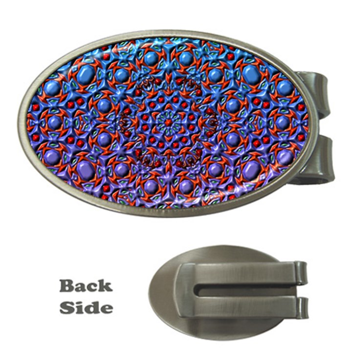 Tile Background Image Pattern 3d Money Clips (Oval) 
