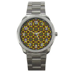 Background Image Ornament Sport Metal Watch