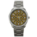 Background Image Ornament Sport Metal Watch