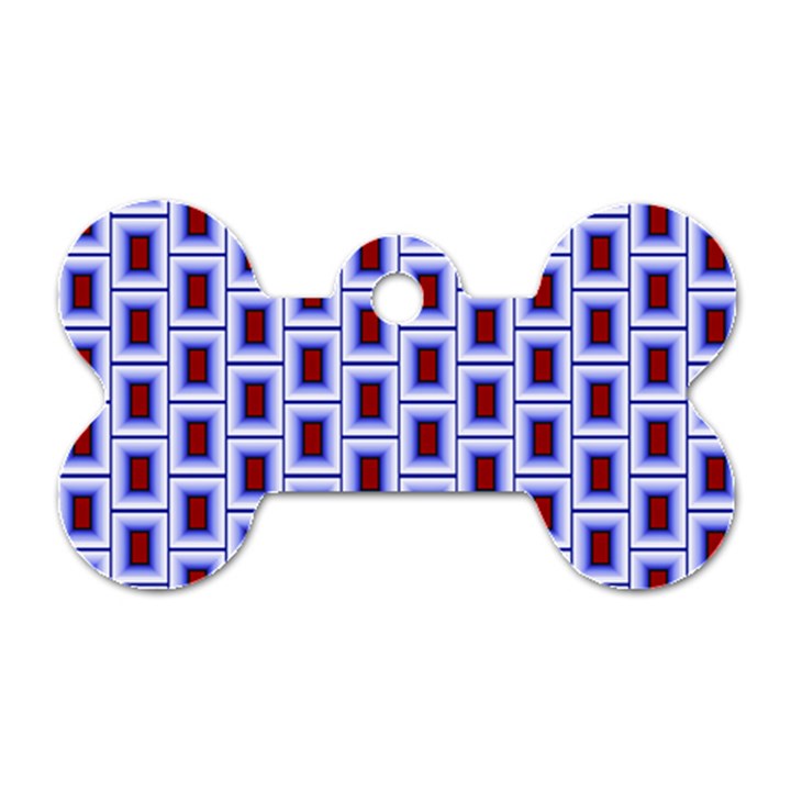 Abstract Square Illustrations Background Dog Tag Bone (Two Sides)