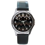 Background Pattern Non Seamless Round Metal Watch
