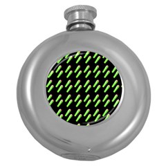Ice Freeze Black Pattern Round Hip Flask (5 Oz)