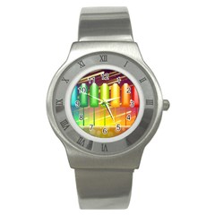 Abstract Landscape Background Stainless Steel Watch