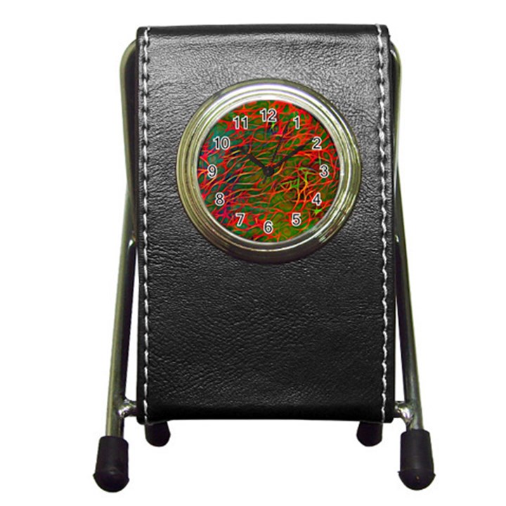Background Pattern Texture Pen Holder Desk Clock