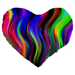 Lines Swinging Plasma Cross Large 19  Premium Flano Heart Shape Cushions