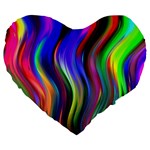 Lines Swinging Plasma Cross Large 19  Premium Flano Heart Shape Cushions Front