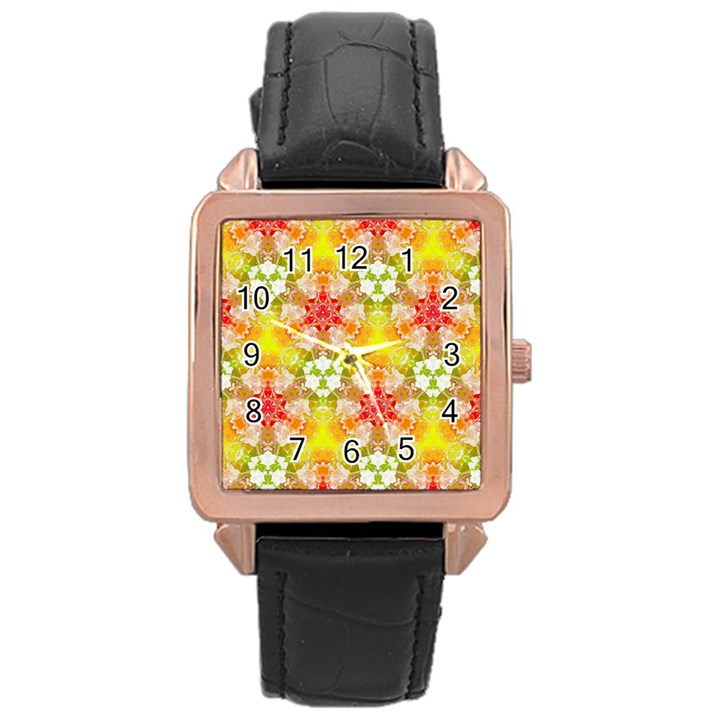 Background Abstract Pattern Texture Rose Gold Leather Watch 