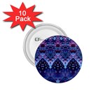 Blue Elegance Elaborate Fractal Fashion 1.75  Buttons (10 pack)