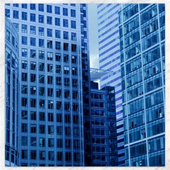 City Blue Building Construction Canvas 16  X 16 