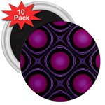 Abstract Background Design Purple 3  Magnets (10 pack) 