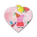 pepa pig 2 Dog Tag Heart (One Side)
