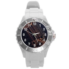 Fractals Abstraction Tla Designs Round Plastic Sport Watch (l)