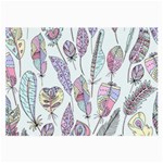 Vector Illustration Seamless Multicolored Pattern Feathers Birds Large Glasses Cloth