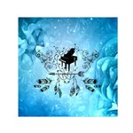 Piano With Feathers, Clef And Key Notes Small Satin Scarf (Square) Piano With Feathers, Clef And Key Notes Small Satin Scarf (Square)