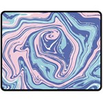 Blue and pink Vivid Marble Pattern Fleece Blanket (Medium) 