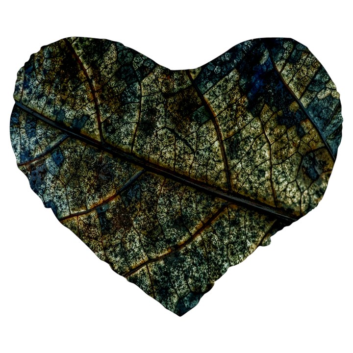 Leaf Leaves Fall Foliage Structure Large 19  Premium Heart Shape Cushions