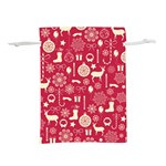 Christmas Pattern Background Lightweight Drawstring Pouch (M)