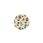 Christmas Funny Pattern Cat 1  Mini Magnets